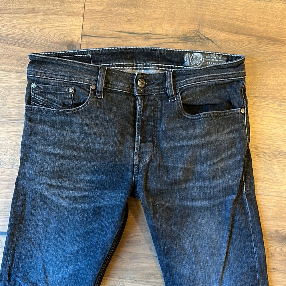 Mens Diesel Safado 29x28 Black Distressed Jeans